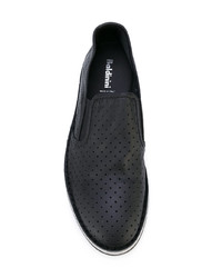 Slippers en cuir noirs Baldinini