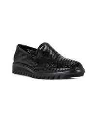 Slippers en cuir noirs Diego Vanassibara