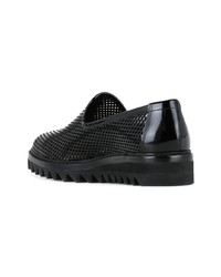 Slippers en cuir noirs Diego Vanassibara