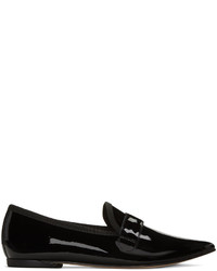 Slippers en cuir noirs Repetto