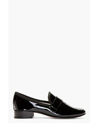 Slippers en cuir noirs Repetto