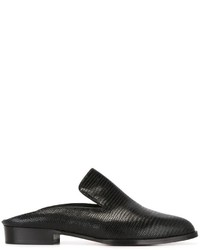 Slippers en cuir noirs Robert Clergerie