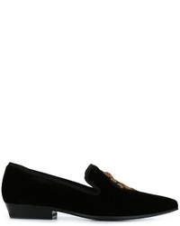 Slippers en cuir noirs Saint Laurent