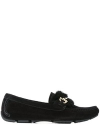 Slippers en cuir noirs Salvatore Ferragamo