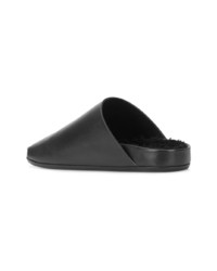 Slippers en cuir noirs Rick Owens