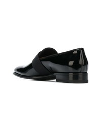 Slippers en cuir noirs Santoni