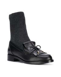 Slippers en cuir noirs Stella Luna