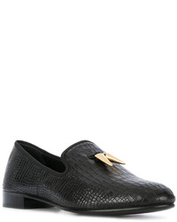 Slippers en cuir noirs Giuseppe Zanotti Design