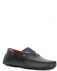 Slippers en cuir noirs Fendi