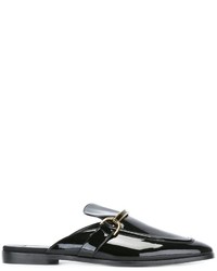 Slippers en cuir noirs Stella McCartney