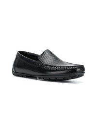 Slippers en cuir noirs Geox