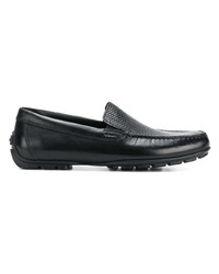 Slippers en cuir noirs Geox