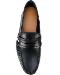 Slippers en cuir noirs Bally