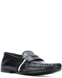 Slippers en cuir noirs Bally