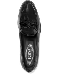 Slippers en cuir noirs Tod's