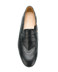 Slippers en cuir noirs Silvano Sassetti