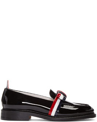 Slippers en cuir noirs Thom Browne