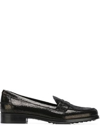 Slippers en cuir noirs Tod's