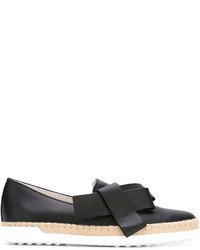 Slippers en cuir noirs Tod's