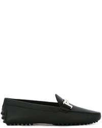 Slippers en cuir noirs Tod's