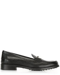 Slippers en cuir noirs Tod's