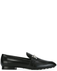 Slippers en cuir noirs Tod's