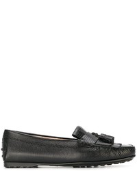 Slippers en cuir noirs Tod's