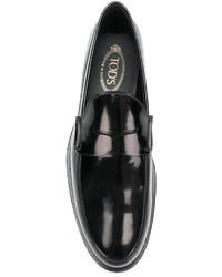 Slippers en cuir noirs Tod's