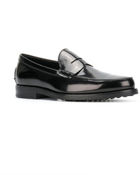 Slippers en cuir noirs Tod's