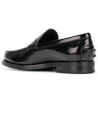 Slippers en cuir noirs Tod's