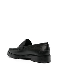 Slippers en cuir noirs Moschino