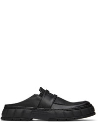 Slippers en cuir noirs Viron