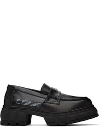 Slippers en cuir noirs Viron