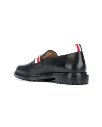 Slippers en cuir noirs Thom Browne