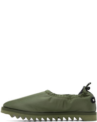 Slippers en cuir olive A-Cold-Wall*