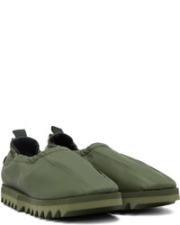 Slippers en cuir olive A-Cold-Wall*