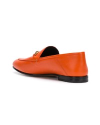 Slippers en cuir orange Gucci
