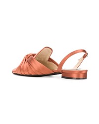 Slippers en cuir orange N°21