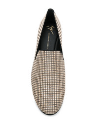 Slippers en cuir ornés dorés Giuseppe Zanotti Design