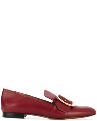 Slippers en cuir rouges Bally