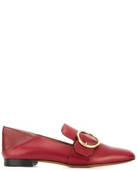 Slippers en cuir rouges Bally