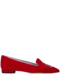 Slippers en cuir rouges Chiara Ferragni