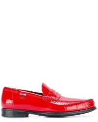 Slippers en cuir rouges Dolce & Gabbana
