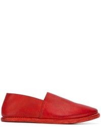 Slippers en cuir rouges Guidi