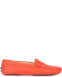 Slippers en cuir rouges Tod's