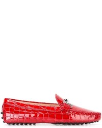 Slippers en cuir rouges Tod's