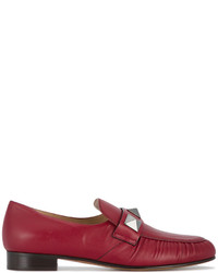 Slippers en cuir rouges Valentino