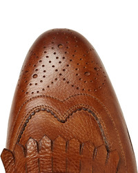 Slippers en cuir tabac Santoni