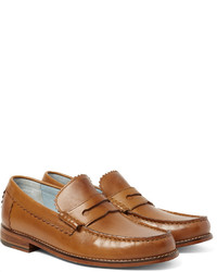 Slippers en cuir tabac Grenson