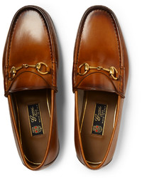 Slippers en cuir tabac Gucci